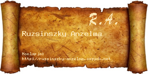 Ruzsinszky Anzelma névjegykártya